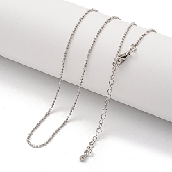 Платина Ожерелья-цепочки из латуни для женщин, платина, 17.72 дюйм (45 см)