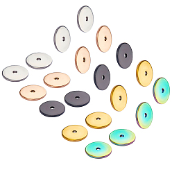 Mixed Color PVD Vacuum Plating 304 Stainless Steel Spacer Beads, Disc, Mixed Color, 8x0.8mm, Hole: 1.2mm, 5 colors, 10pcs/color, 50pcs/box
