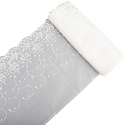 Белый 6м кружевная отделка, полиэфирная лента для изготовления ювелирных изделий, аксессуары для одежды, белые, 10-1/4 дюйм (260 мм), около 6.56 ярдов (6 м) / комплект