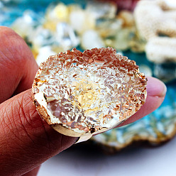 Прозрачный Овальный сплав с регулируемыми кольцами из смолы, золотые, прозрачные, внутренний диаметр: регулируемый