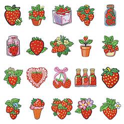 (52) Непрозрачная лаванда 21 шт. 21 стили полиэфирные нитки и нетканый материал термоприклеиваемые заплатки, термоклей, аксессуары для костюма, аппликация, клубника, разноцветные, 55~65x34~64x1.5~2 мм, 1 шт / стиль