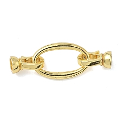 Настоящее золото 18K Овальные латунные раскладывающиеся застежки, без кадмия и без свинца, долговечный, стойки покрытие, реальный 18 k позолоченный, 40 мм