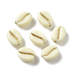 (404) Непрозрачное AB Кислое яблоко Непрозрачные акриловые бусины, овальные, цветочный белый, 10.5x8x5 мм, отверстие : 1.4 мм, о: 1900 шт / 500 г