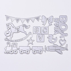 Matte Platinum Color Carbon Steel Cutting Dies Stencils, for DIY Scrapbooking/Photo Album, Decorative Embossing DIY Paper Card, Matte Platinum Color, 101x162x0.9mm