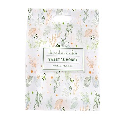 Цветок Самоклеющиеся пакеты opp, прямоугольник с рисунком, для выпечки упаковочные пакеты, цветочный узор, 22.3x15.4x0.15 см, около 45~50 шт / упаковка