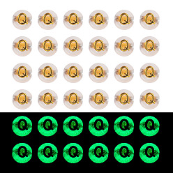 Letter Q 50G Luminous Transparent Acrylic Beads, Flat Round with Letter, Glow in the Dark, Golden Metal Enlaced, Letter Q, 7x4mm, Hole: 1.8mm, about 370pcs/50g