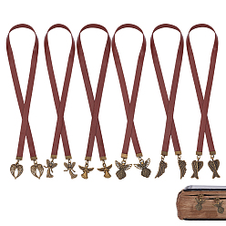 Кокосово-Коричневый 6шт. закладка из коровьей кожи, Сплав с подвесками, кокосового коричневый, 450~465 мм, 6 шт / комплект