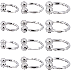 Платина 12шт. 3 стили пряжка в форме подковы из сплава, аксессуары для шляп, платина, 16~25.5x15~24.5x1.5~8 мм, 4 шт / стиль