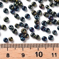Colorful 8/0 Glass Seed Beads, Iris Round, Colorful, 3mm, Hole: 1mm, about 10000pcs/pound