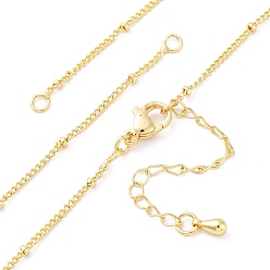 Настоящее золото 18K Изготовление латунных спутниковых цепочек-ожерельев, с 304 из нержавеющей стали омара застежками, без свинца и без кадмия, долговечный, стойки покрытие, реальный 18 k позолоченный, 17.83 дюйм (45.3 см)