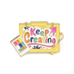Разноцветный Продолжайте создавать эмалированные значки., булавки для лацканов из сплава для одежды рюкзака, золотой свет, красочный, 20x30 мм