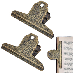 Antique Bronze Iron Bulldog Clips, Hinge Clip, School Office File Supplies, Antique Bronze, 54x101x36mm, Hole: 7mm