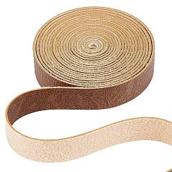 Верблюжий Шнур из искусственной кожи, для одежды, плоский, верблюжие, 12.5x1.2 мм, около 2.19 ярдов (2 м) / рулон