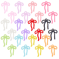 (52) Непрозрачная лаванда 24 шт 12 цвета подвески из сплава, окрашенные распылением, бантом, разноцветные, 21.5x14.5x2.5 мм, отверстие : 2 мм, 2 шт / цвет