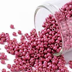(PF563F) PermaFinish Hot Pink Metallic Matte TOHO Round Seed Beads, Japanese Seed Beads, (PF563F) PermaFinish Hot Pink Metallic Matte, 11/0, 2.2mm, Hole: 0.8mm, about 50000pcs/pound
