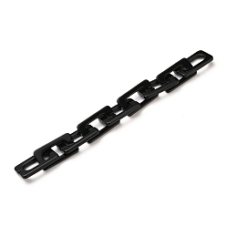 Black Handmade Opaque Acrylic Cross Chains, Unwelded, Black, 43.5x23x4mm, about 39.37 inch(1m)/strand