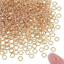 Настоящее золото 18K Латунные кольца прыжок открыт, реальный 18 k позолоченный, 21 датчик, 5x0.7 мм, внутренний диаметр: 3.5 мм