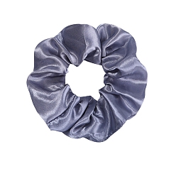 Slate Blue Solid Color Slick Cloth Ponytail Scrunchy Hair Ties, Ponytail Holder Hair Accessories for Women and Girls, Slate Blue, 100mm