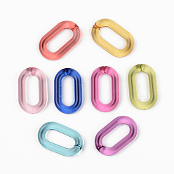Mixed Color Transparent Acrylic Linking Rings, Quick Link Connectors, for Cable Chains Making, Unwelded, Oval, Mixed Color, 27x16.5x4.5mm, Inner Diameter: 18x7.5mm