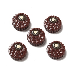Плоский Круглый Непрозрачная смола, бисквит, декодирование кабошонов, имитация еды, печенье, кокосового коричневый, плоско-круглые, 20x7 мм