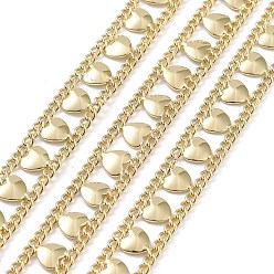 Real 18K Gold Plated Rack Plating Brass Curb Chains, Long-Lasting Plated, Soldered, with Spool, Lead Free & Cadmium Free, Real 18K Gold Plated, Link: 8x1mm