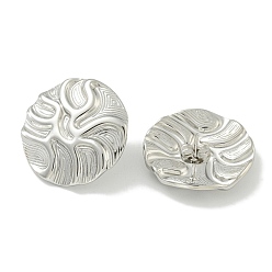 Нержавеющая Сталь Цвет Не тускнеют 304 серьги-гвоздики из нержавеющей стали, плоско-круглые, цвет нержавеющей стали, 25 мм