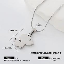 Chien 304 pendentifs en acier inoxydable, couleur inox, sans ternissement, chien, 15.75 pouce (40 cm)