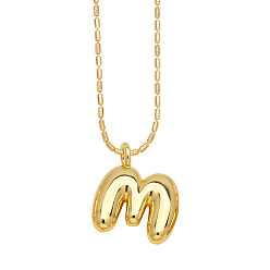 Letter M Messing hängende Halsketten, golden, Buchstabe m, 16.54 Zoll (420 mm), Anhänger: 19~20x6~19 mm