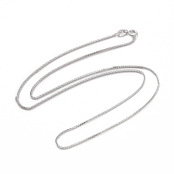 Платина Антикоррозийное родиевое покрытие 925 стерлинговое серебро пшеничные цепи ожерелье для женщин, платина, 15.75 дюйм (40 см)