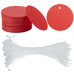 Красный 100шт. плоские круглые ПВХ-ценники без надписей, красные, 5x0.03 см