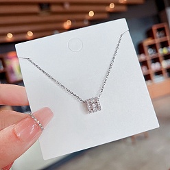 Ring Ожерелья из нержавеющей стали, ожерелья с подвесками из горного хрусталя, кольцо, 8.27~19.69 дюйм (21~50 см)