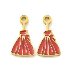 Другие Тема Хэллоуина ионное покрытие (IP) 304 эмалированные подвески из нержавеющей стали, золотые, метла, 14x8x1.5 мм, отверстие : 1.5 мм