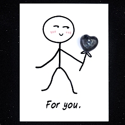 Larvikite Украшения в виде сердца из натурального ларвикита, с бумажными карточками, фигурка для украшения дома, энергетический камень рейки для исцеления, 15 мм