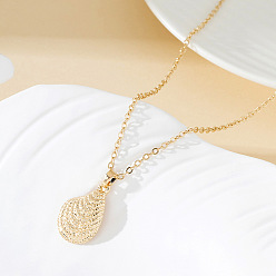 Shell Shape Летние пляжные ожерелья с подвесками из сплава для женщин, золотые, формы раковины, 14.57 дюйм (37 см)