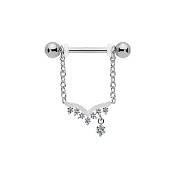 Снежинка 316l хирургические кольца для сосков из нержавеющей стали со стразами, цвет нержавеющей стали, снежинка, 25 мм