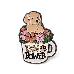 Собака Разноцветные эмалированные значки «Сила лап», булавки для лацканов из сплава для одежды рюкзака, чёрные, собака, 31x22 мм