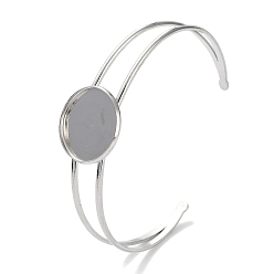 Нержавеющая Сталь Цвет Не тускнеет 304 браслеты из нержавеющей стали установка изготовление, плоско-круглые, цвет нержавеющей стали, лоток : 20 мм, внутренний диаметр: 2-5/8 дюйм (6.8 см)