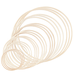BurlyWood 14Pcs 7 Sizes Bamboo Hoops Rings, for Macrame Craft, DIY Wedding Wreath Decor, BurlyWood, 9.8~25.8x1cm, Inner Diameter: 9~25cm, 2pcs/size