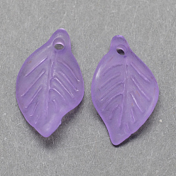 Средний Фиолетовый Прозрачные акриловые подвески, матовые, лист, средне фиолетовый, 18x11x3 мм, Отверстие : 2 мм , около 1877 шт / 500 г