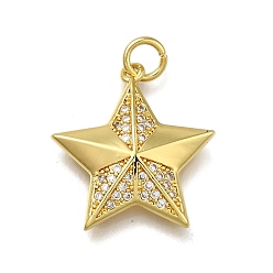 Настоящее золото 18K Латунные микро проложить кубического циркония подвески, звезды прелести, долговечный, стойки покрытие, без свинца и без кадмия, с целью перехода в кольце, реальный 18 k позолоченный, 20x18.5x3.5 мм, отверстие : 3.5 мм