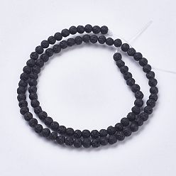 Lava Rock Natural Lava Rock Beads Strands, Dyed, Round, 4.5~5mm, Hole: 1mm, about 88pcs/strand, 15.3 inch(39cm)