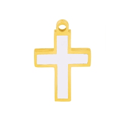 Золотой 304 подвески из нержавеющей стали, крест очарование, золотые, 17x11x1.8 мм, отверстие : 1.5 мм