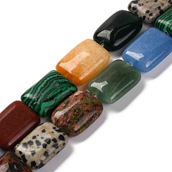 Смешанные камни Натуральные и синтетические смешанные каменные бусы пряди, прямоугольные, смешанные окрашенные и неокрашенные, 18x13.5x5.5 мм, отверстие : 1.2 мм, около 22 шт / нитка, 15.75 дюйм (40 см)