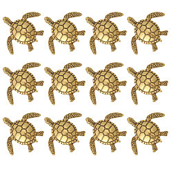 Античное Золото 12шт. браслеты из сплава в виде черепахи, розовые, для рюкзака и одежды, античное золото , 38x44 мм