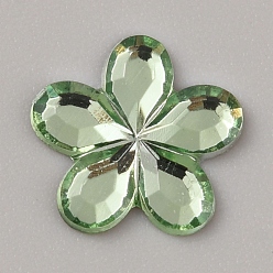 Светло-зеленый 5000шт. пластиковые кабошоны, цветок, светло-зеленый, 9x9.5~10x1 мм