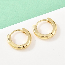 Настоящее золото 18K Латунные серьги обруча, без кадмия и без свинца, долговечный, стойки покрытие, реальный 18 k позолоченный, 13.5x15x3 мм
