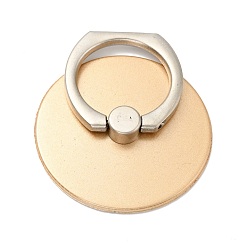 Golden Zinc Alloy Flat Round Cell Phone Holder Stand Findings, Rotation Finger Grip Ring Kickstand Settings, Golden, 4.5x1.85x0.25cm