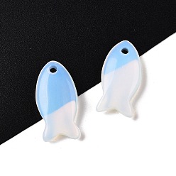 Опал Opalite подвески, рыбы прелести, 23.5~24.5x12x5~6 мм, отверстие : 2 мм
