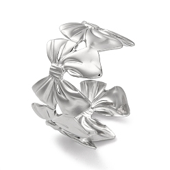 Нержавеющая Сталь Цвет 304 женские браслеты-манжеты из нержавеющей стали, бантом, цвет нержавеющей стали, 36 мм, внутренний диаметр: 61 мм