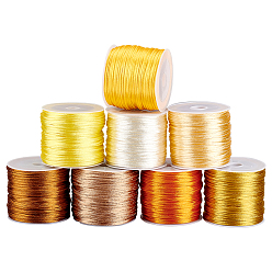 (52) Непрозрачная лаванда 8 рулоны 8 цвета нейлоновый атласный шнур, бисероплетение, для китайского вязания, изготовление ювелирных изделий, разноцветные, 1 мм, около 32.8 ярдов (30 м) / рулон, 1 рулон / цвет